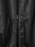 Crop Washing Leather Line Jacket