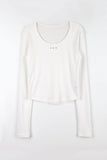 Span Studded U-Neck Tee