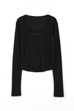 Span Studded U-Neck Tee