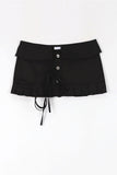 Pleated layered snap skirt