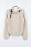 Belt halter fur knit