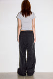 Hide net layered crop T-shirt