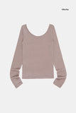 Stretch slim wide-neck long sleeve