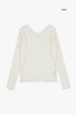 Linda wool damage V-neck knit