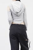 Dinotic Off-Shoulder Hooded Zip-Up