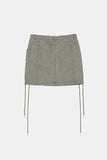 Denim solid pocket mini skirt
