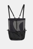 Irregular color block net pocket backpack