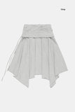 Fold crop flare midi skirt