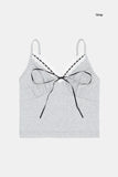 Lace string crop sleeveless top
