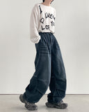 Gracie Cat Balloon Denim Pants