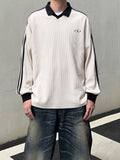 Waffle Track Line Collar Tee