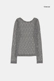 Sheer pattern see-through long sleeve