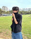 Kamen short sleeve knit zip-up