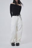 Subtle side pin-tuck carpenter pants