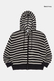 Lex mesh stripe knit hood zip-up