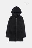 Cleo slim ribbed long hood zip-up