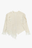 Twisted unbalance fringe damage knit