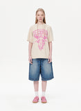 STUD DOUBLE KNEE DENIM SHORT