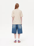 STUD DOUBLE KNEE DENIM SHORT