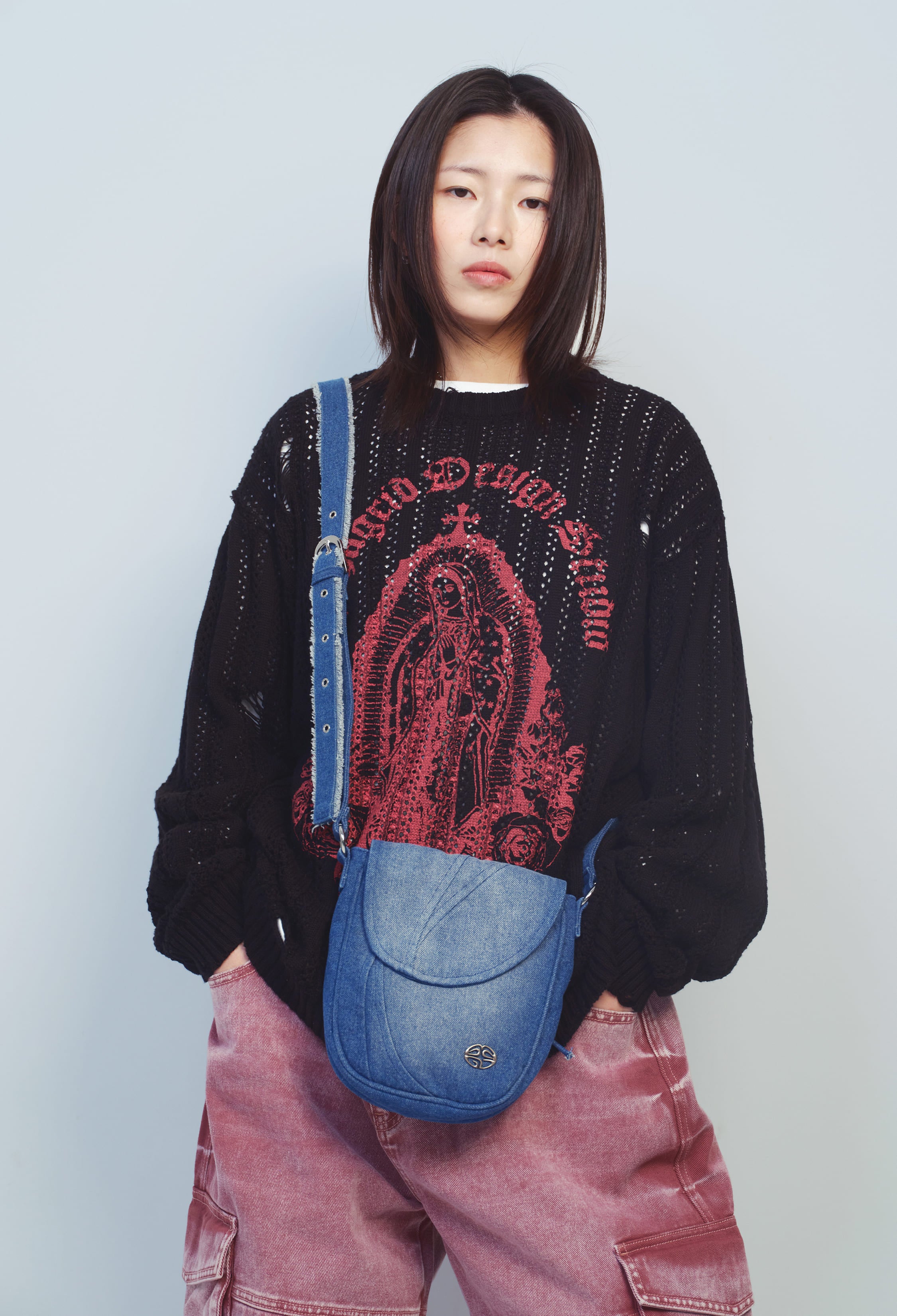 [mahagrid] DENIM CROSS BAG /追跡付 mahagrid(マハグリッド) - デニムクロスバッグ / DENIM CROSS