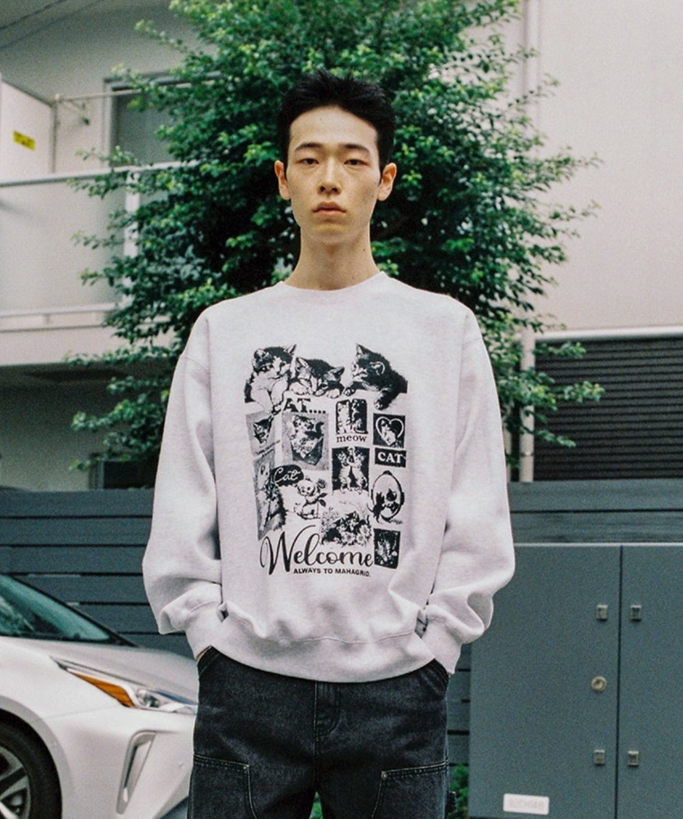 さらに100円引き◆MAHAGRID◆CAT COLLAGE SWEATSHIRT mahagrid(マハグリッド) - キャットコラージュスウェットシャツ