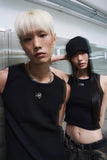 (W) CHEST METAL LOGO SLEEVELESS