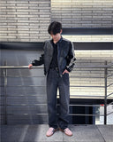 Ege one-tuck semi-wide denim pants