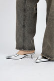 Chalk embossed washed denim