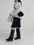Shirring Fold Layered Long Boots