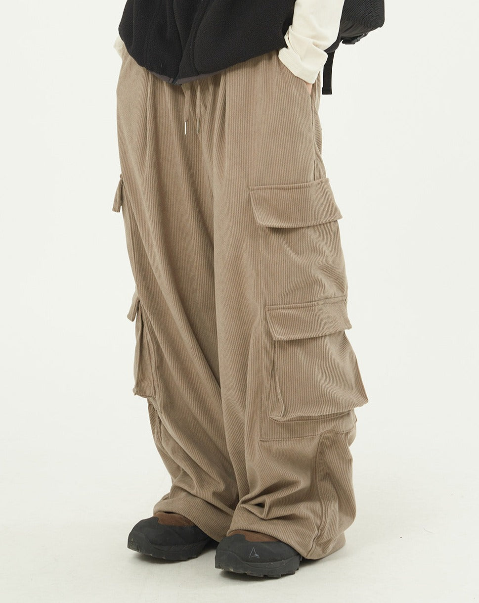 Quattro cargo corduroy banding pants