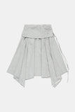 Fold crop flare midi skirt