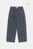 Red clown wide denim pants
