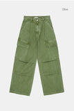 Dying big cargo wide cotton pants
