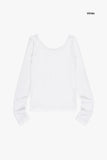 Stretch slim wide-neck long sleeve