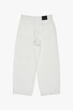Pure white destroyed denim pants