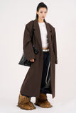 Dart wool over maxi coat