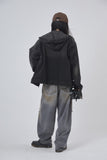 Smoke washed denim hooded jumper