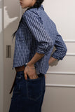 Check crop midi shirt