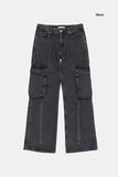 Hangdown string cargo denim pants