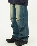 Urban wide parachute denim pants