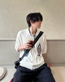 Potem collar short sleeve cardigan