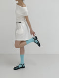 [Basic] Cool Ribbed Silket Long Socks