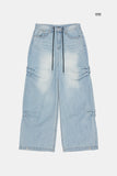 Folds rivet over denim pants