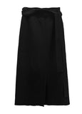 Check Strap Wrap Long Skirt