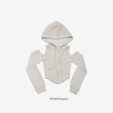Dinotic Off-Shoulder Hooded Zip-Up