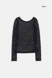 Sheer pattern see-through long sleeve