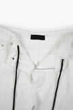 Pure white destroyed denim pants
