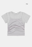 Hide net layered crop T-shirt