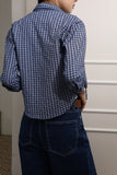 Check crop midi shirt