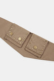 Studded cotton wide pocket belt